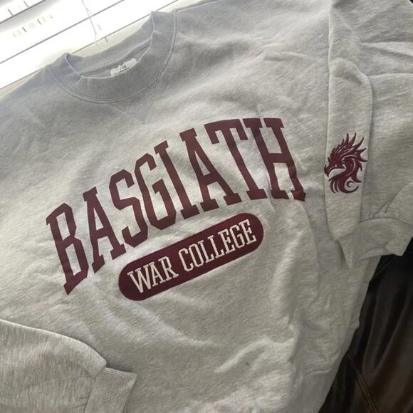 Empyrean Basgiath War College Graphic Sweatshirt Fourth Wing Gray L - Picture 4 of 4
